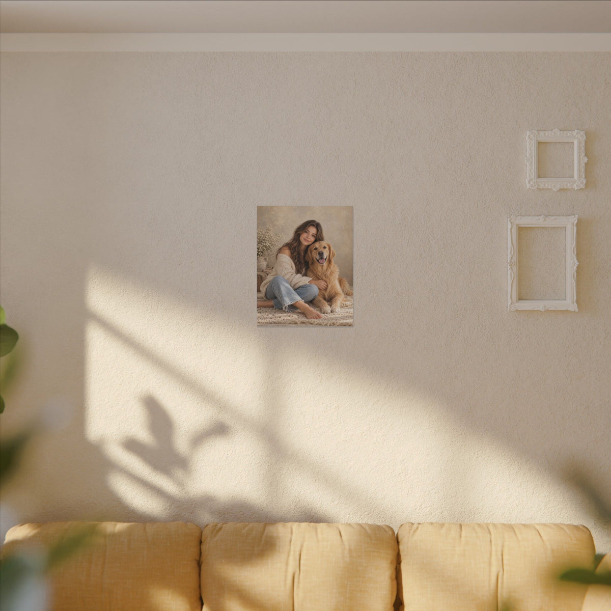 Custom Woman & Cat Portrait From Your Photo | Personalized Canvas