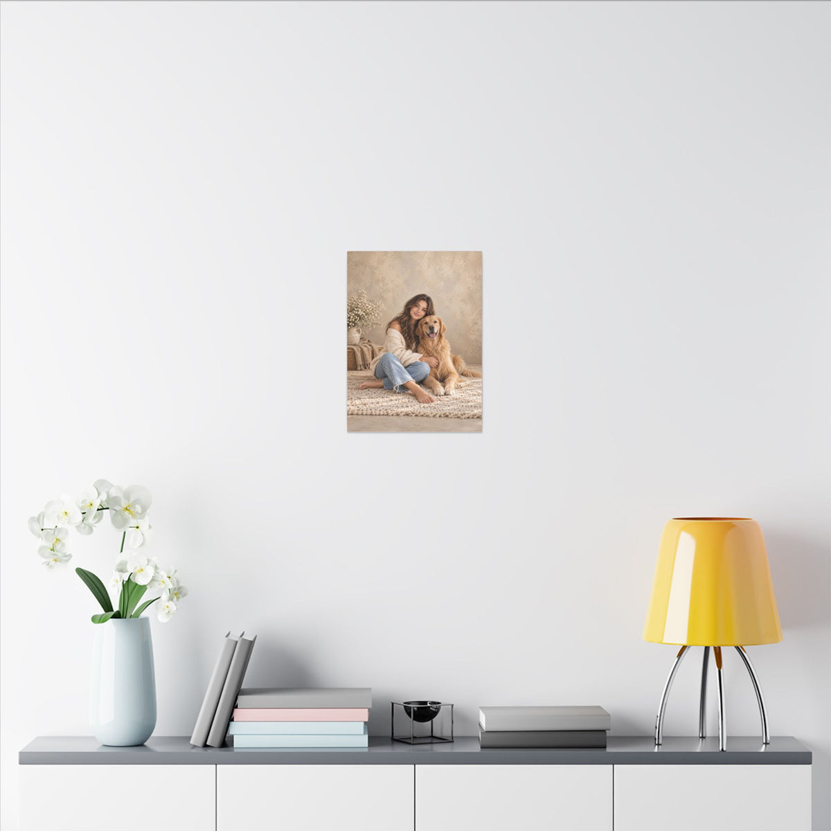 Custom Woman & Cat Portrait From Your Photo | Personalized Canvas